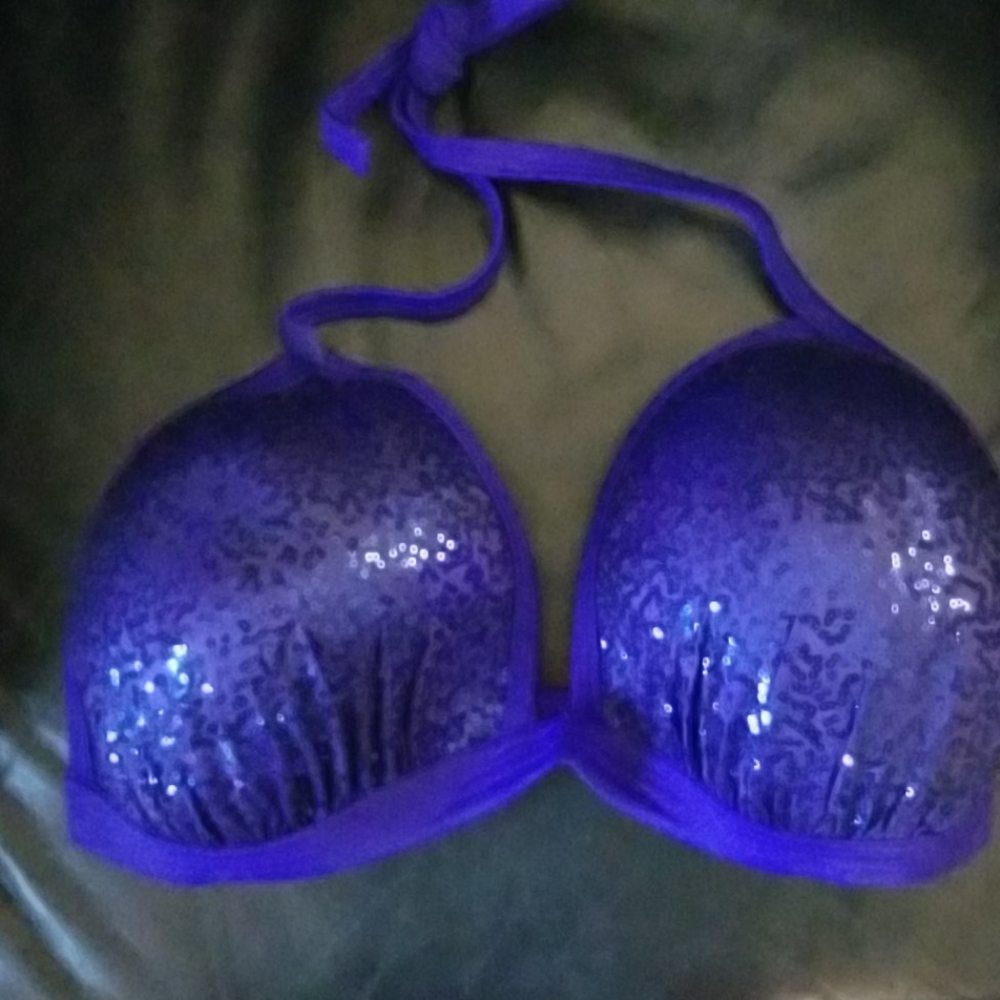 VENUS SEQUIN Cobalt bikini top 38DD -40D
